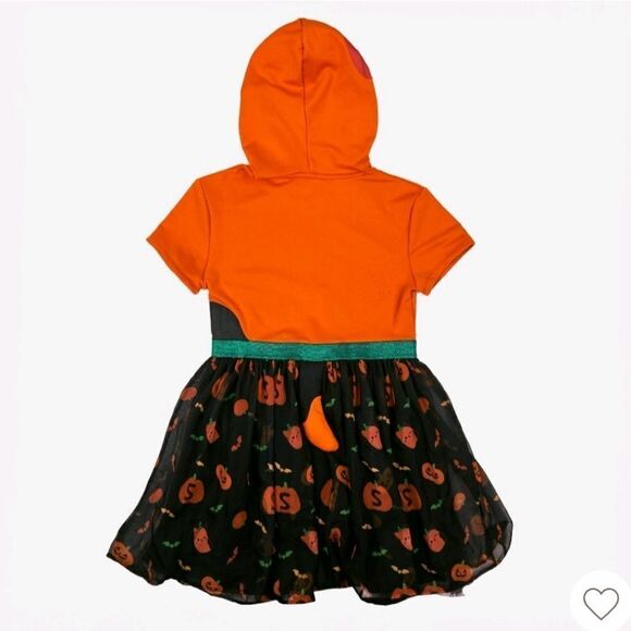 New Squishmallows Girls Kids Halloween Dress with Hood Orange Black - Picture 2 of 12